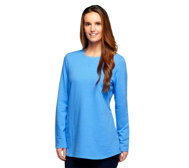 Denim & Co. Active Petite French Terry Tunic — View 16