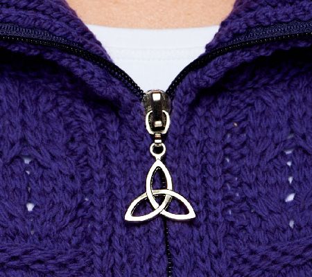 Aran Crafts Merino Wool Zip Front Cardigan — View 25