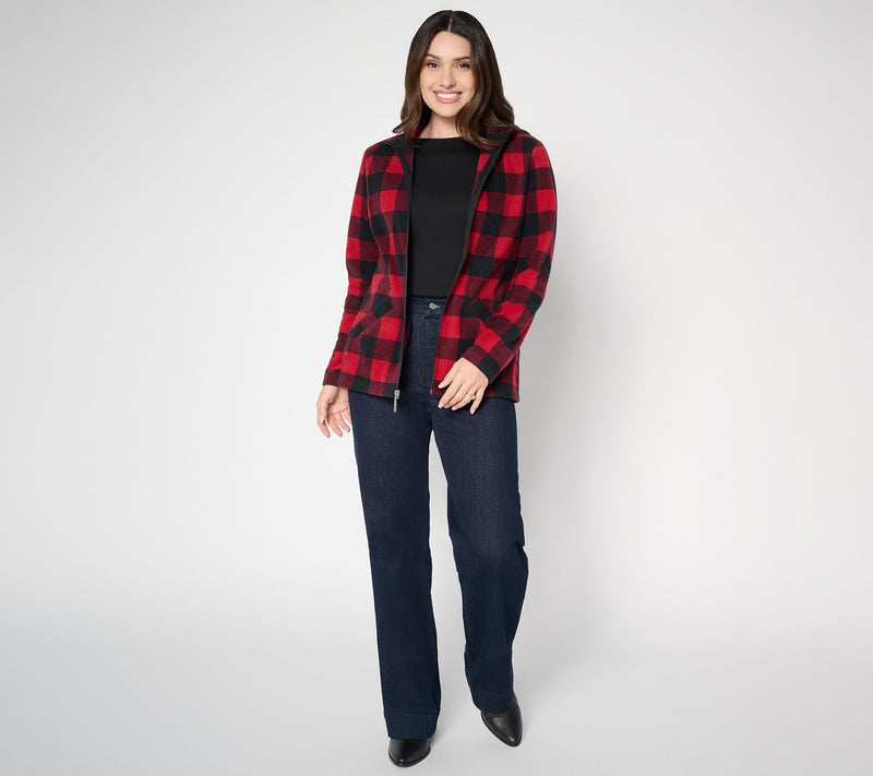 Denim & Co. Printed Fleece Zip Front Long Sleeve Jacket with Pockets — View 31