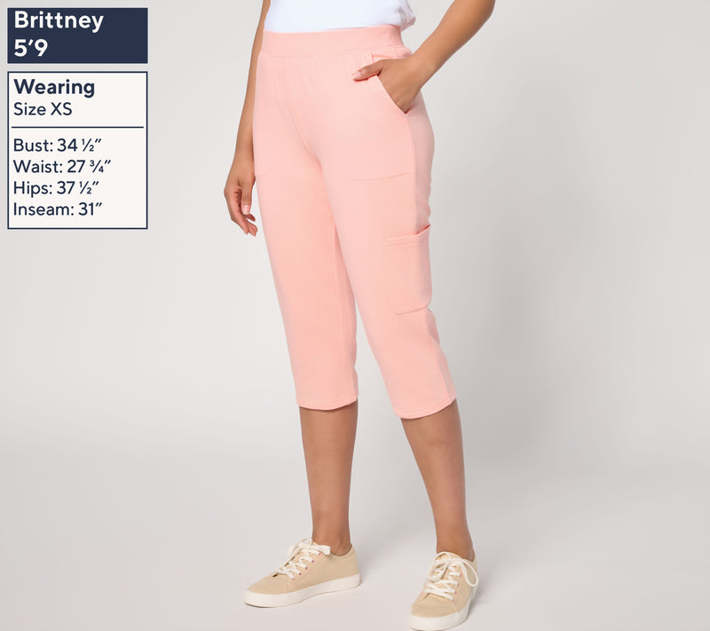 Denim & Co. Active French Terry Cargo Capri Pants — View 39