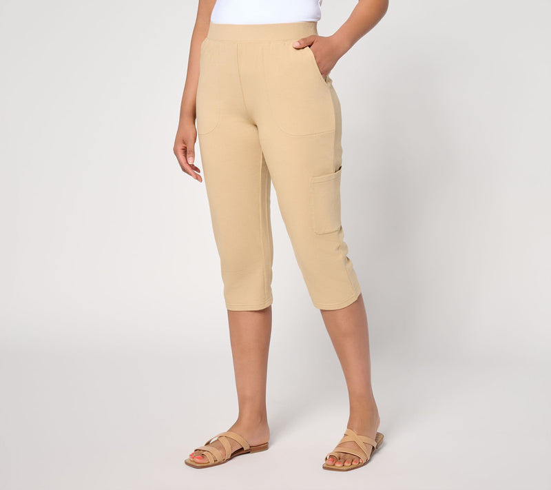 Denim & Co. Active French Terry Cargo Capri Pants — View 50