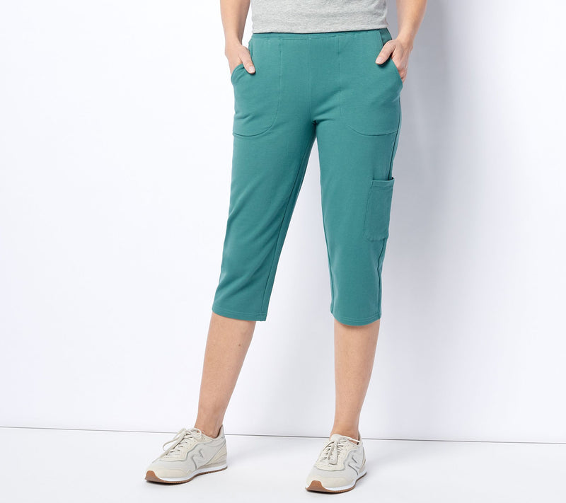 Denim & Co. Active French Terry Cargo Capri Pants — View 37