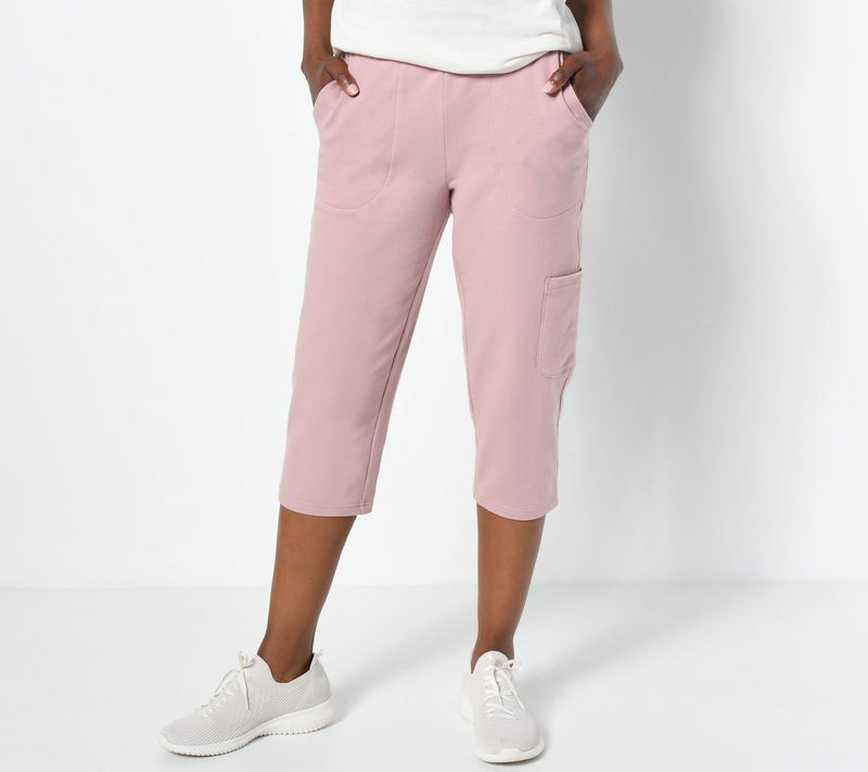 Denim & Co. Active French Terry Cargo Capri Pants — View 19