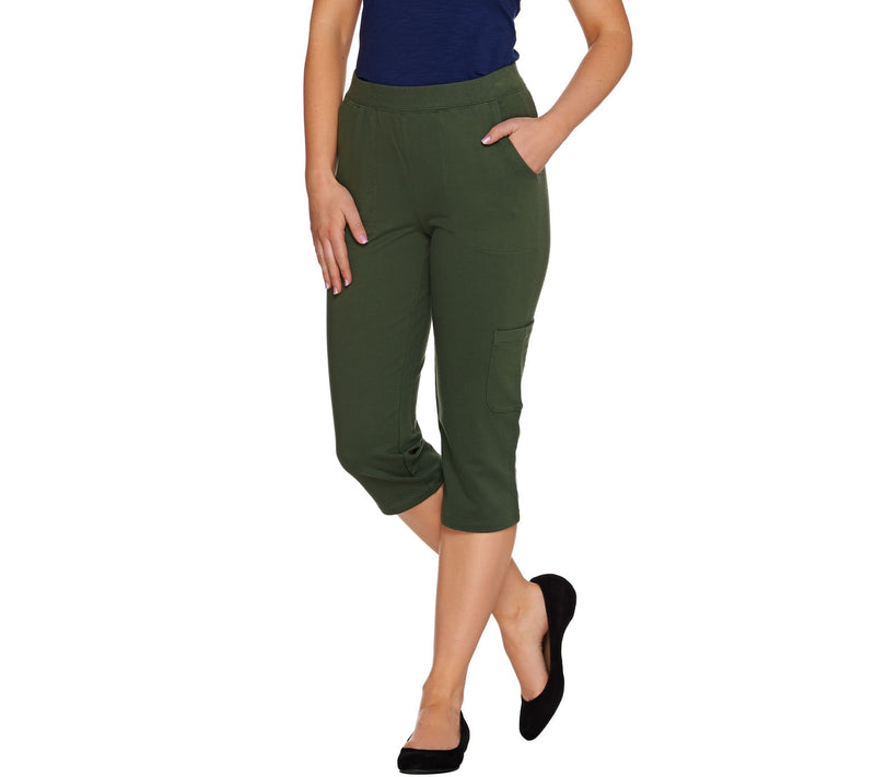 Denim & Co. Active French Terry Cargo Capri Pants — View 25
