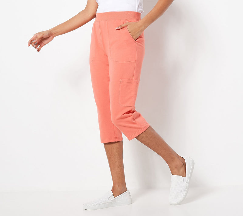 Denim & Co. Active French Terry Cargo Capri Pants — View 13
