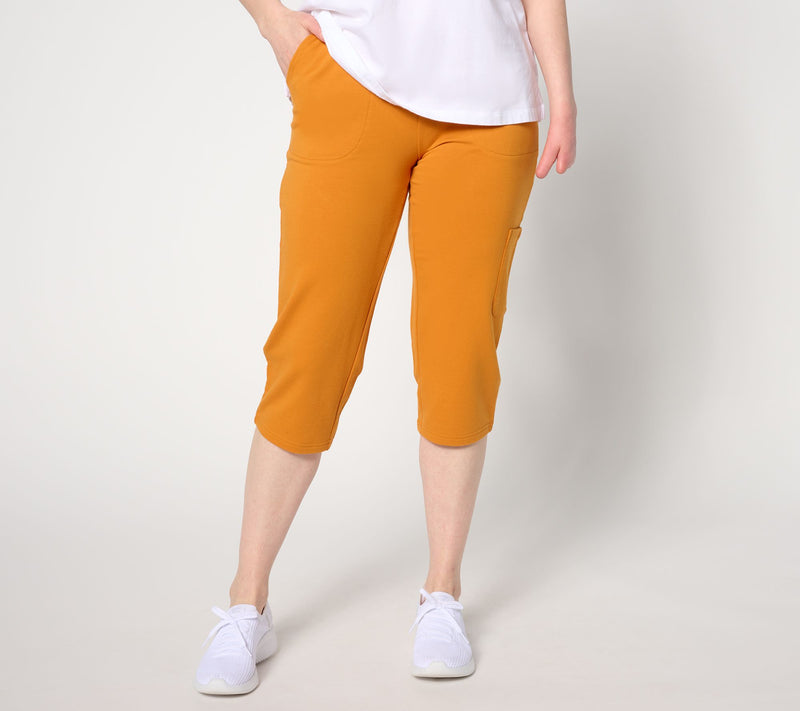 Denim & Co. Active French Terry Cargo Capri Pants — View 3