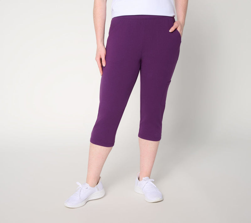Denim & Co. Active French Terry Cargo Capri Pants — View 55