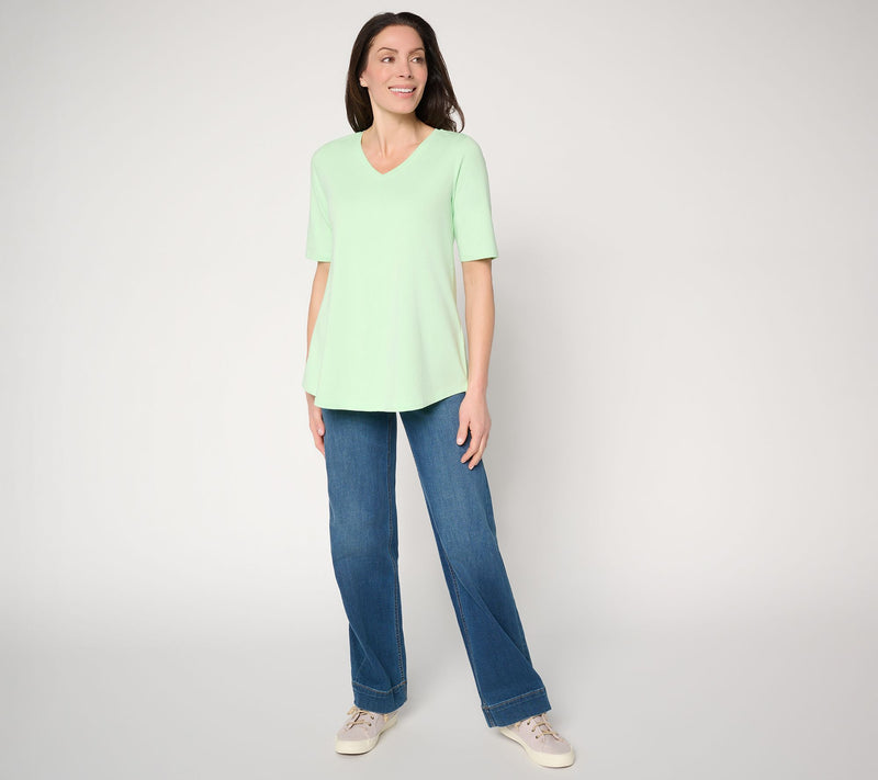 Denim & Co. Essentials Elbow Sleeve Top with Seaming Detail — View 24