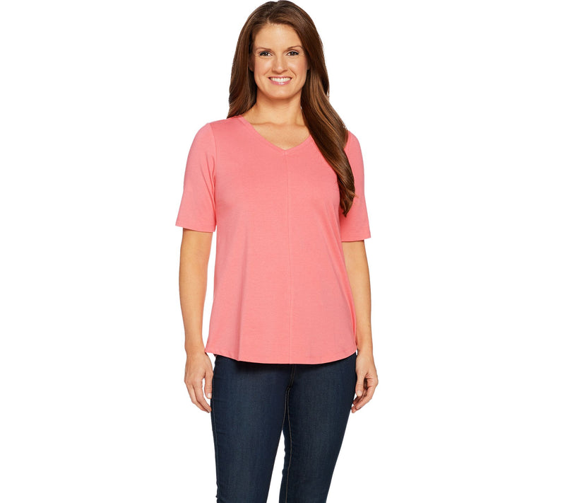 Denim & Co. Essentials Elbow Sleeve Top with Seaming Detail — View 5