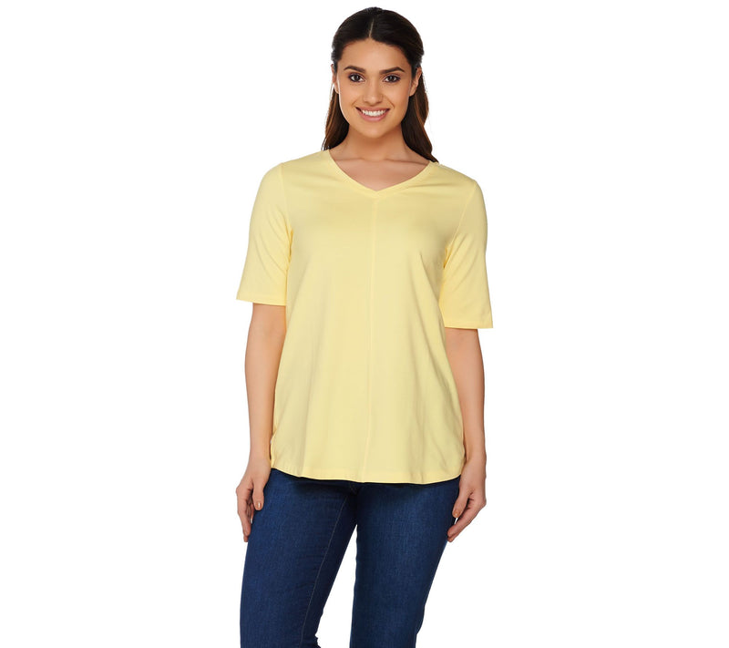 Denim & Co. Essentials Elbow Sleeve Top with Seaming Detail — View 6