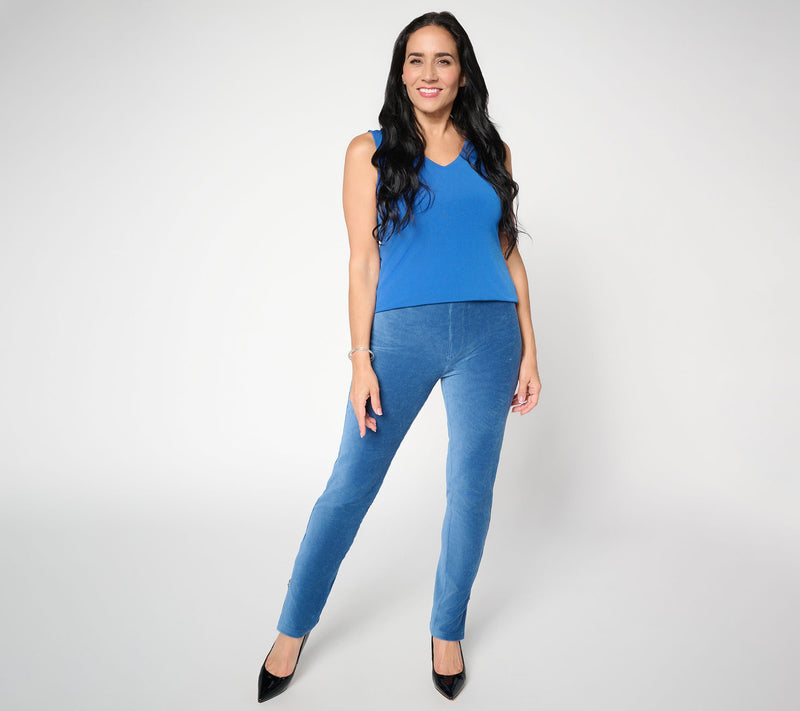 Susan Graver Regular Knit Corduroy Straight Leg Pull-On Pants — View 19