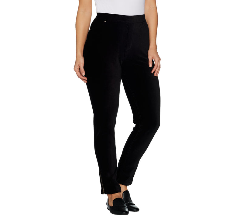Susan Graver Regular Knit Corduroy Straight Leg Pull-On Pants — View 2