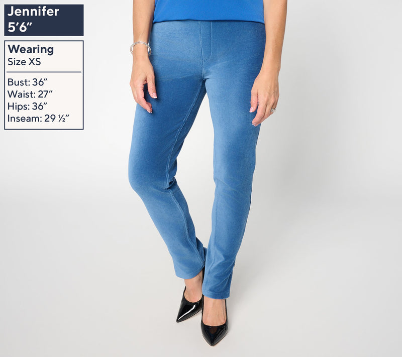 Susan Graver Regular Knit Corduroy Straight Leg Pull-On Pants — View 17