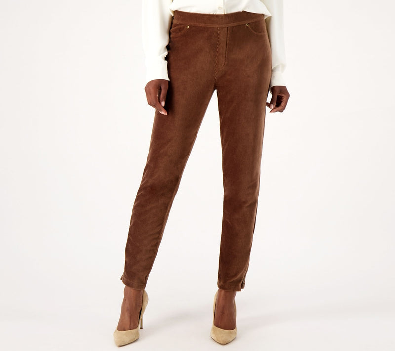 Susan Graver Regular Knit Corduroy Straight Leg Pull-On Pants — View 33