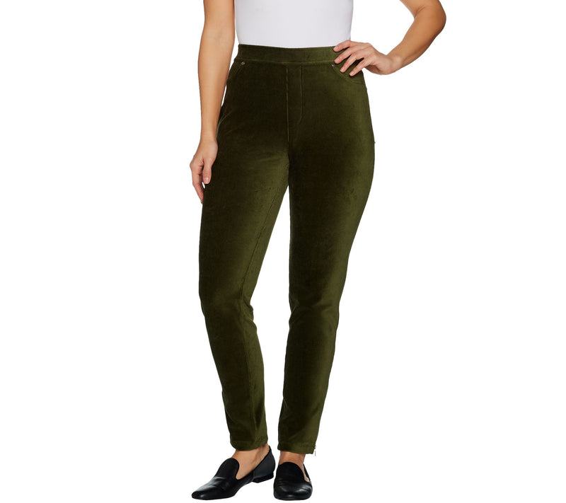 Susan Graver Regular Knit Corduroy Straight Leg Pull-On Pants — View 9