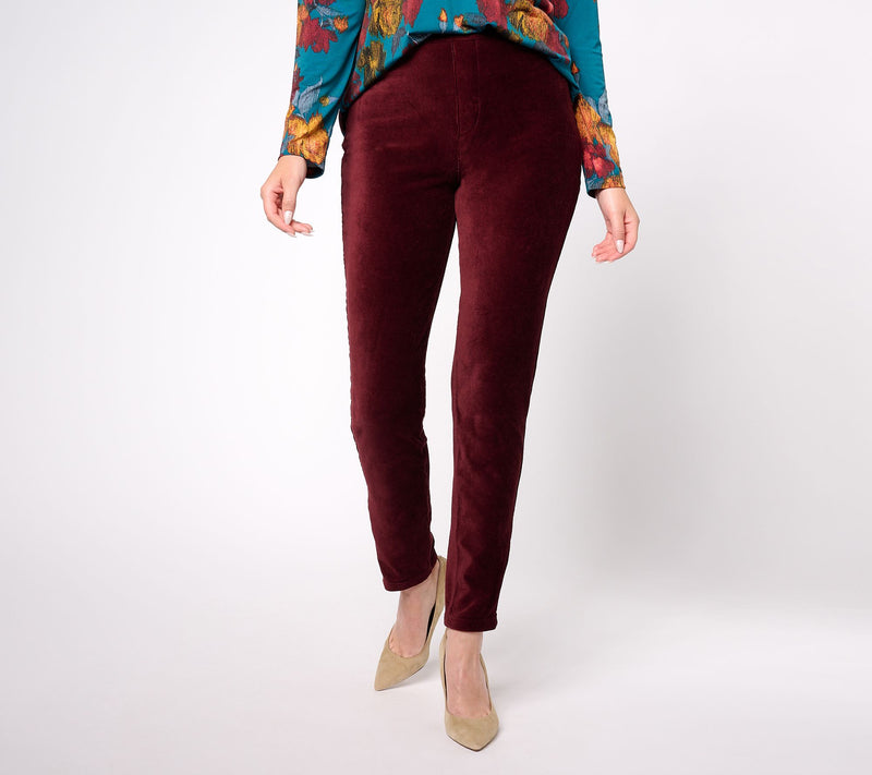 Susan Graver Regular Knit Corduroy Straight Leg Pull-On Pants — View 36