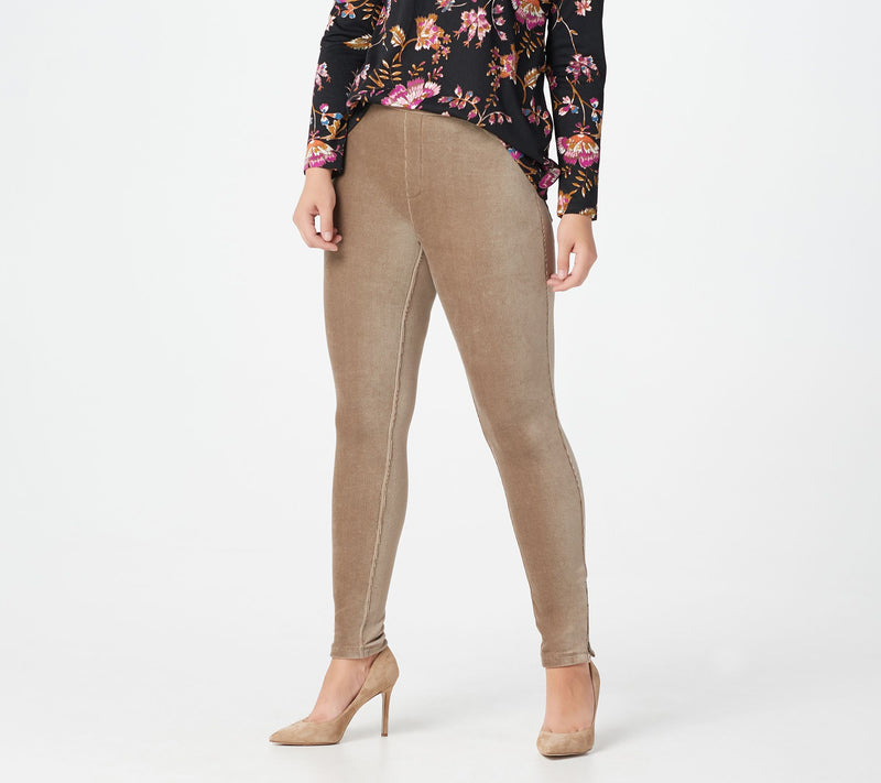 Susan Graver Petite Knit Corduroy Straight Leg Pull-On Pants — View 12