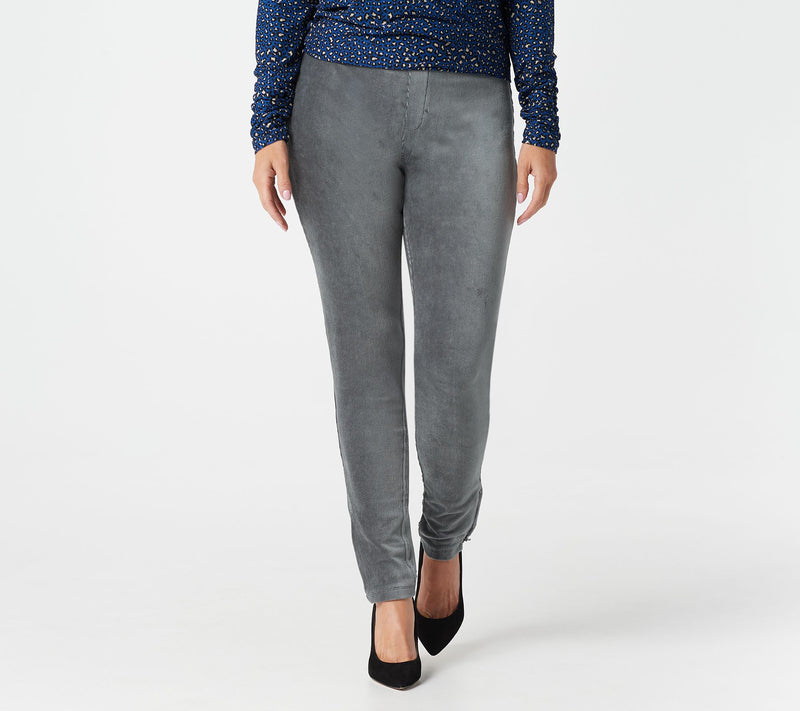Susan Graver Petite Knit Corduroy Straight Leg Pull-On Pants — View 9