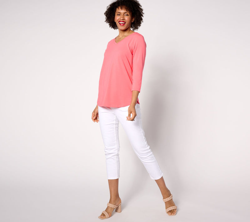 Belle by Kim Gravel Primabelle Knit Set of 2 3/4-Sleeve Tops — View 7