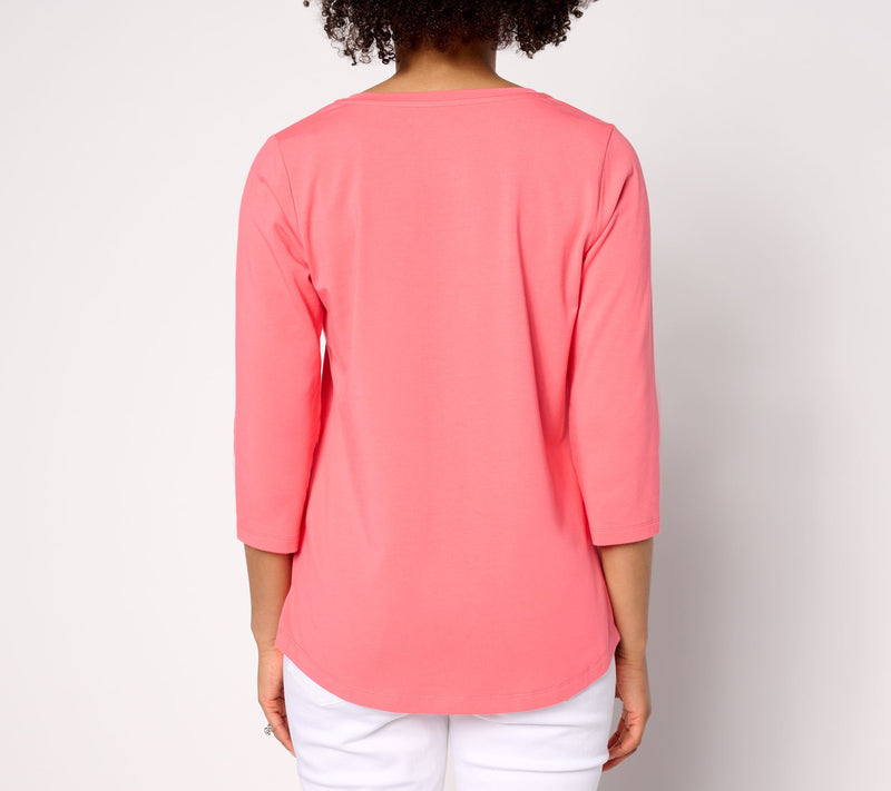 Belle by Kim Gravel Primabelle Knit Set of 2 3/4-Sleeve Tops — View 6
