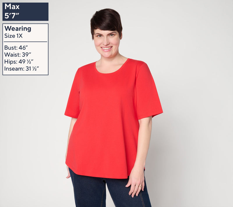 Denim & Co. Essentials Perfect Jersey 2-Pack Elbow Sleeve Tops — View 28