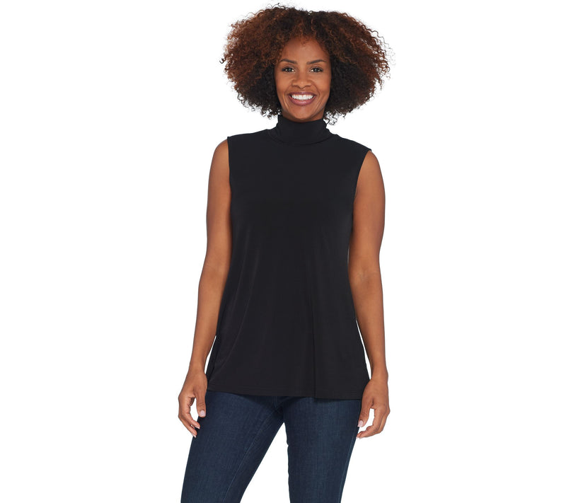Susan Graver Modern Essentials Liquid Knit Mock Neck Top — View 11