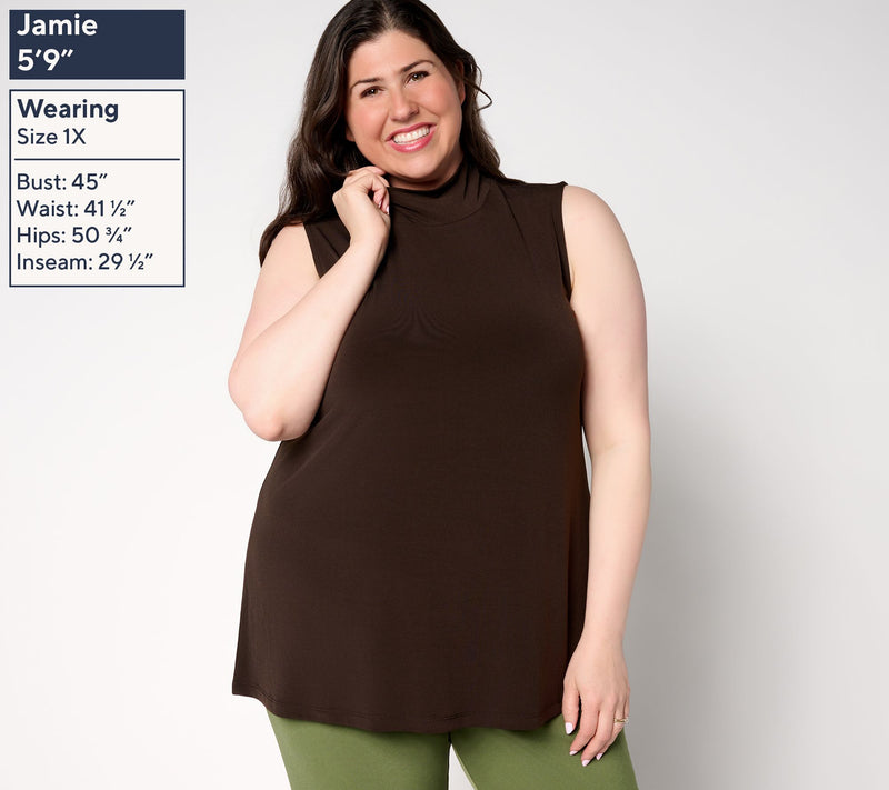 Susan Graver Modern Essentials Liquid Knit Mock Neck Top — View 24