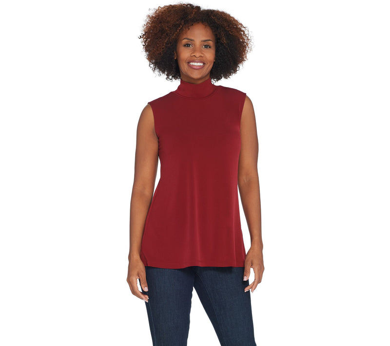 Susan Graver Modern Essentials Liquid Knit Mock Neck Top — View 13