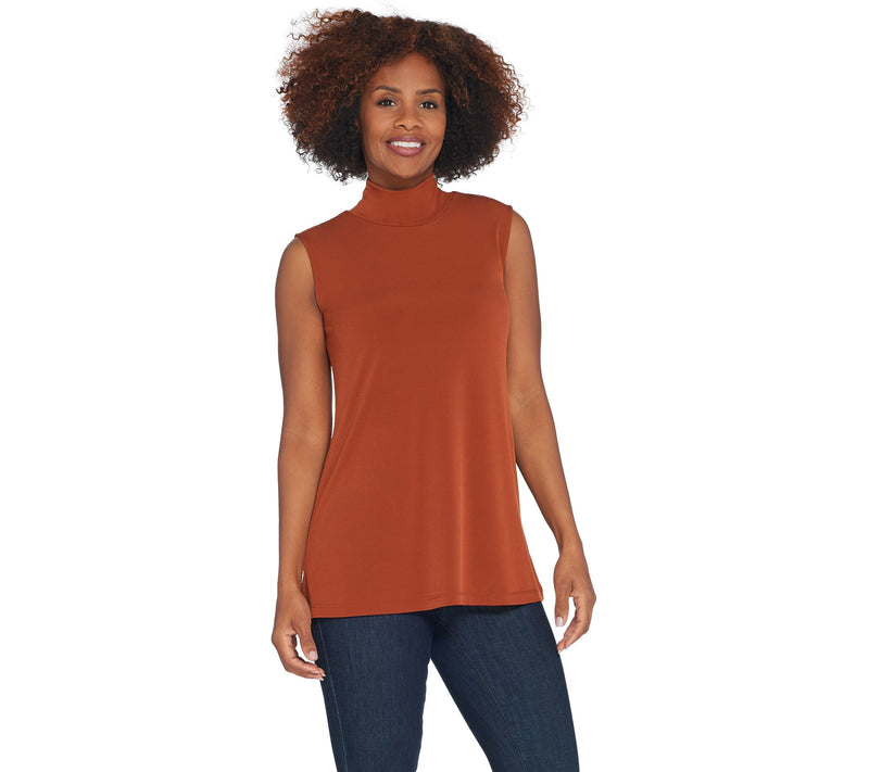 Susan Graver Modern Essentials Liquid Knit Mock Neck Top — View 15