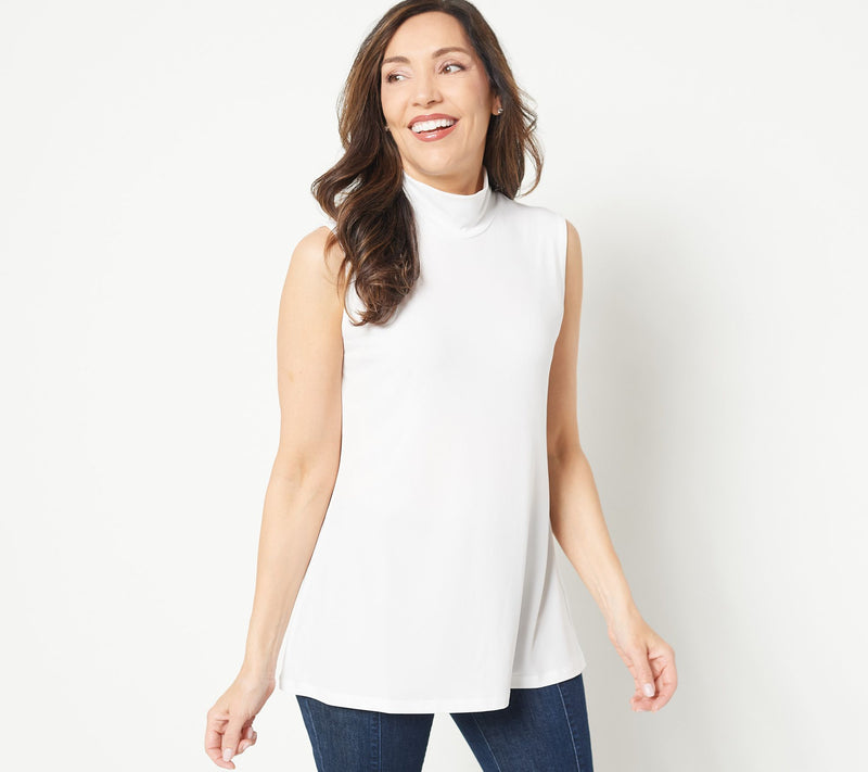 Susan Graver Modern Essentials Liquid Knit Mock Neck Top — View 5