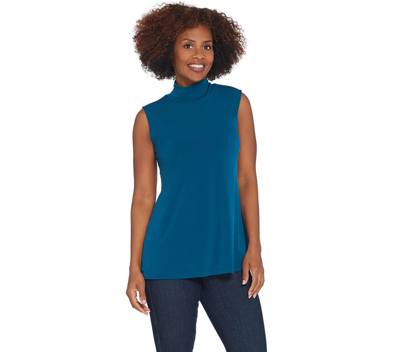 Susan Graver Modern Essentials Liquid Knit Mock Neck Top — View 21