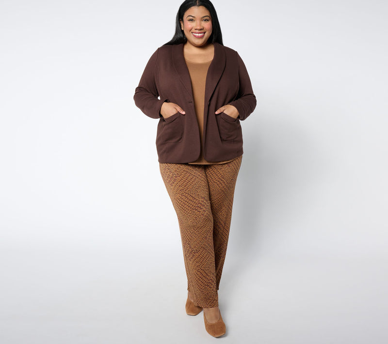 Susan Graver Regular Printed Liquid Knit Pull-On Pants — View 13