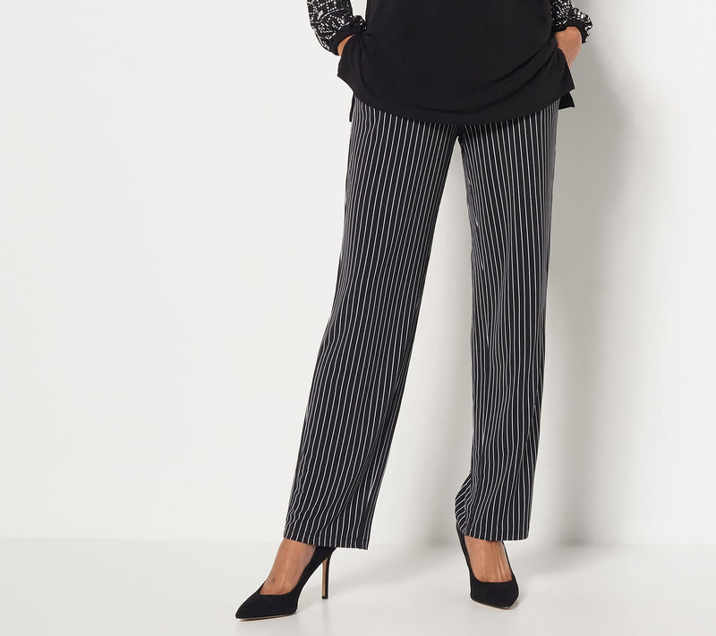 Susan Graver Regular Printed Liquid Knit Pull-On Pants — View 24