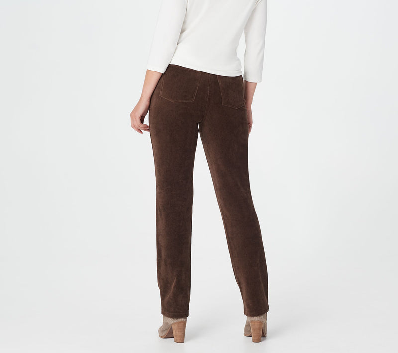 Quacker Factory Regular Corduroy Straight Leg Pants w Pockets — View 15