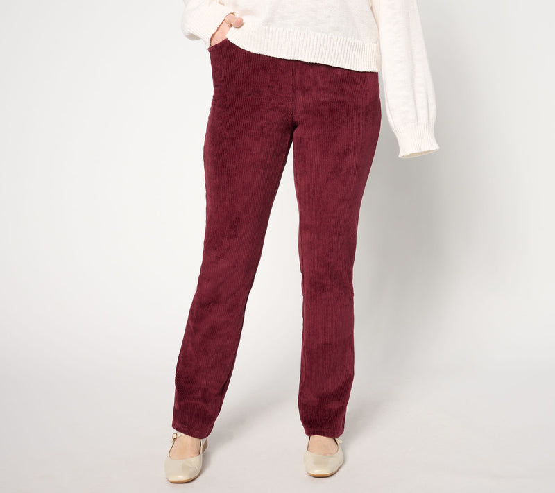 Quacker Factory Regular Corduroy Straight Leg Pants w Pockets — View 13
