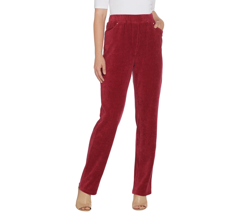 Quacker Factory Regular Corduroy Straight Leg Pants w Pockets — View 5