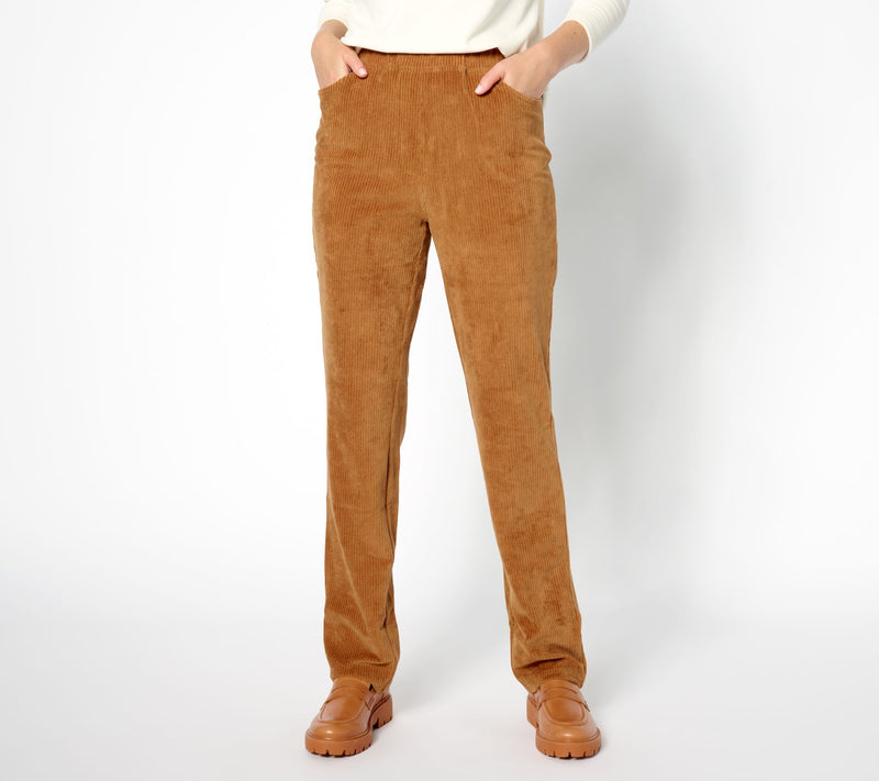 Quacker Factory Regular Corduroy Straight Leg Pants w Pockets — View 11