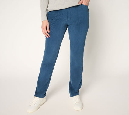 Quacker Factory Regular Corduroy Straight Leg Pants w Pockets