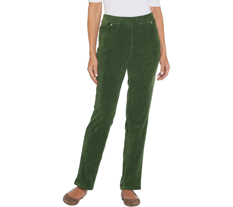 Quacker Factory Regular Corduroy Straight Leg Pants w Pockets — View 7