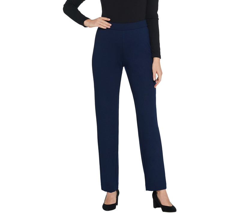 Susan Graver Regular Ponte Straight-Leg Pull-On Pants — View 6