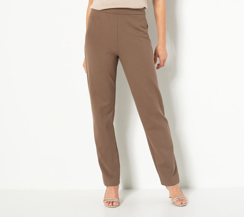 Susan Graver Regular Ponte Straight-Leg Pull-On Pants — View 11