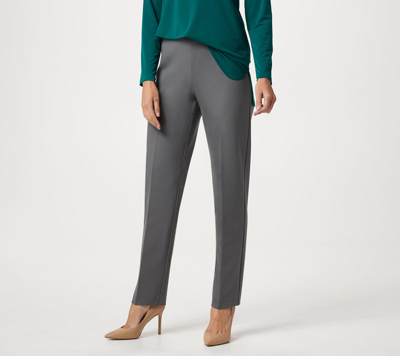 Susan Graver Regular Ponte Straight-Leg Pull-On Pants — View 27