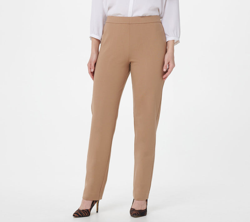 Susan Graver Regular Ponte Straight-Leg Pull-On Pants — View 29