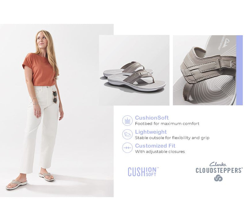 Clarks Cloudsteppers Sport Thong Sandals - Breeze Sea — View 103