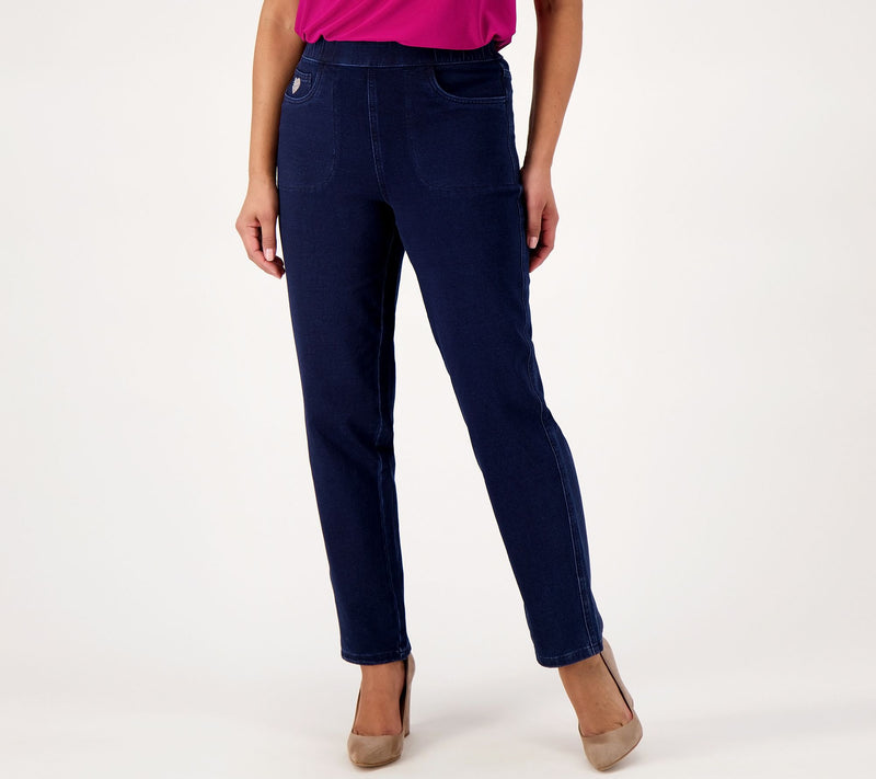 Quacker Factory Short DreamJeanne Pull-On Straight Leg — View 3