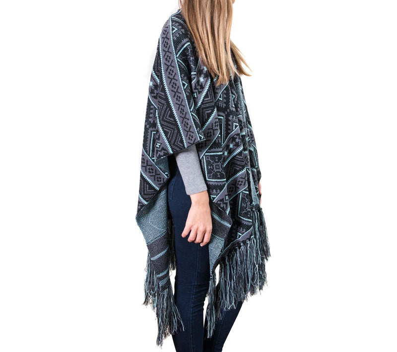MUK LUKS Women's Knit Fringe Ruana — View 14