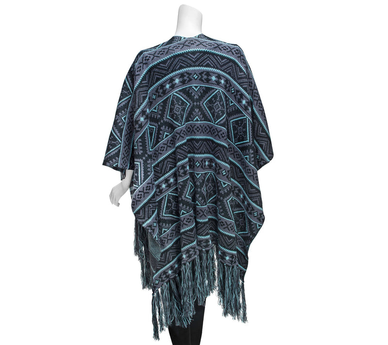 MUK LUKS Women's Knit Fringe Ruana — View 17
