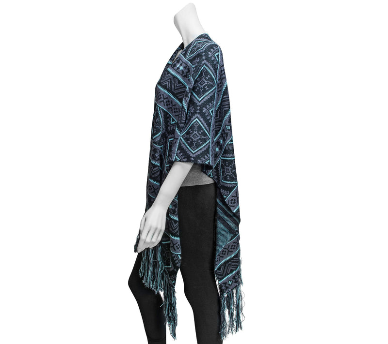 MUK LUKS Women's Knit Fringe Ruana — View 15