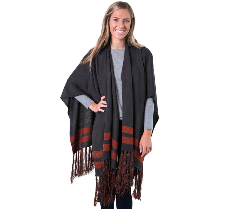 MUK LUKS Women's Knit Fringe Ruana — View 7