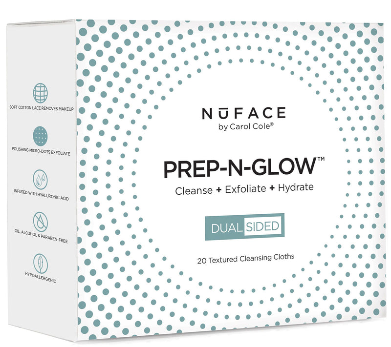 NuFACE PREP-N-GLOW Cleanse & Exfoliation Cloths, 20-Count — Main view